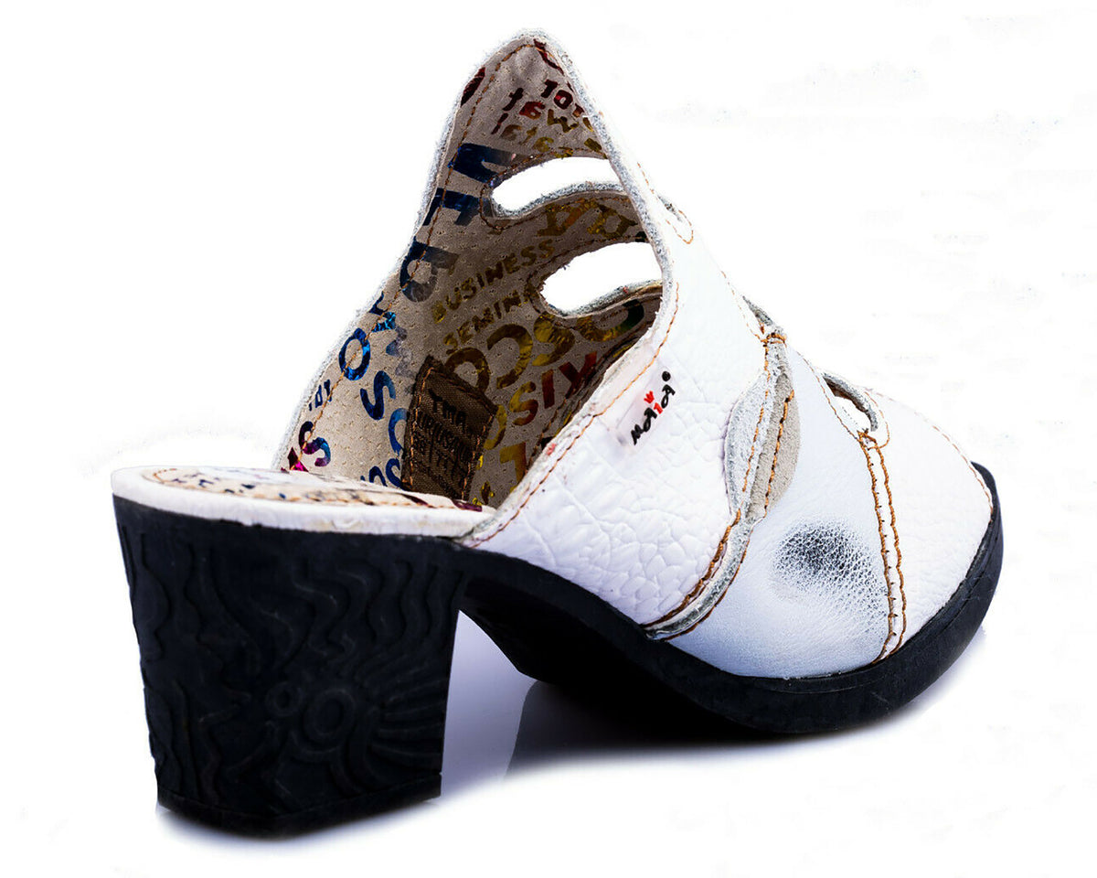 Damen Sandalen | TMA 1171 | elegante Sandaletten | Pumps | Echtleder | weiß | Größen 36 - 42