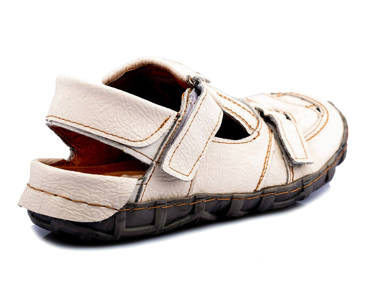 Herren Sandalen | TMA 4668 | Sandaletten | Halbschuhe | Echtleder | weiß | Größen 41 - 46