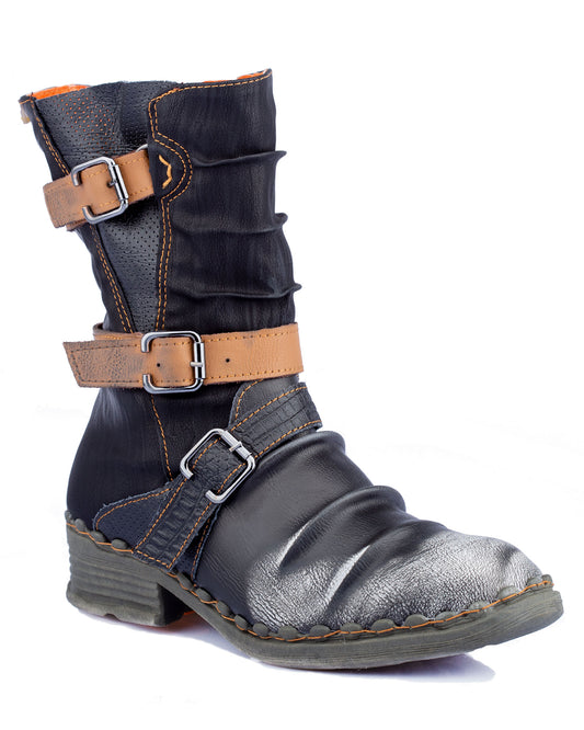 Damenstiefel | TMA 5099 | modische Stiefel für Damen | Winter | gefüttert | Echtleder | schwarz | Größen 36 - 42