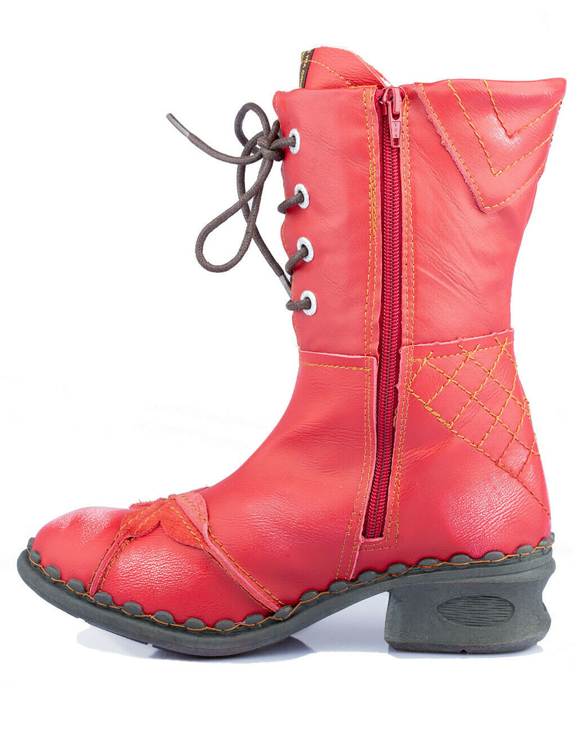 Damenstiefel | TMA 5707 | modische Stiefel für Damen | Winter | gefüttert | Echtleder | rot | Größen 36 - 42