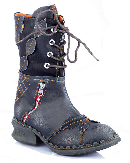 Damenstiefel | TMA 5707 | modische Stiefel für Damen | Winter | gefüttert | Echtleder | schwarz | Größen 36 - 42