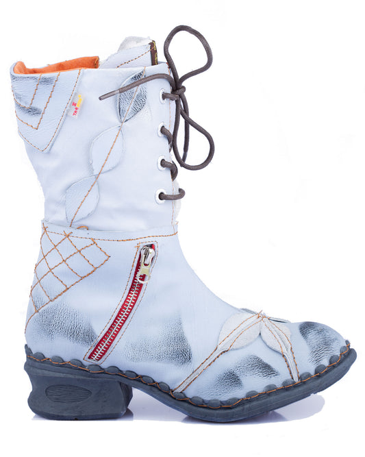 Damenstiefel | TMA 5707 | modische Stiefel für Damen | Winter | gefüttert | Echtleder | weiß | Größen 36 - 42