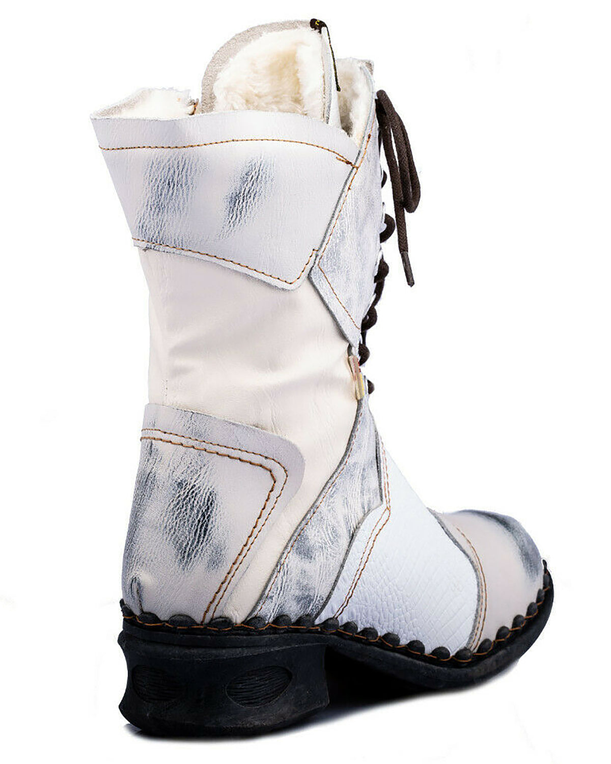 Damenstiefel | TMA 5766 | modische Stiefel für Damen | Winter | gefüttert | Echtleder | weiß | Größen 36 - 42