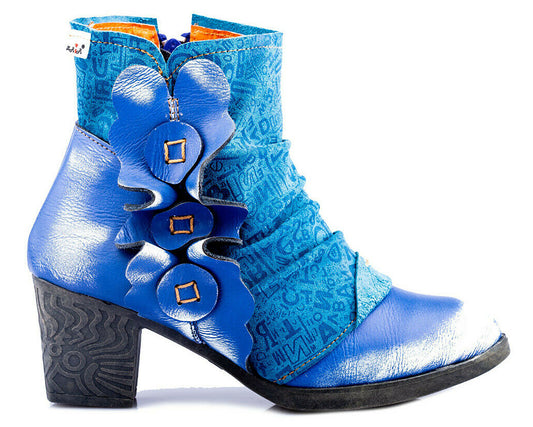 Damen Stiefeletten | TMA 1107 | Frühjahr | Sommer | Herbst | Echtleder | blau | Größen 36 - 42