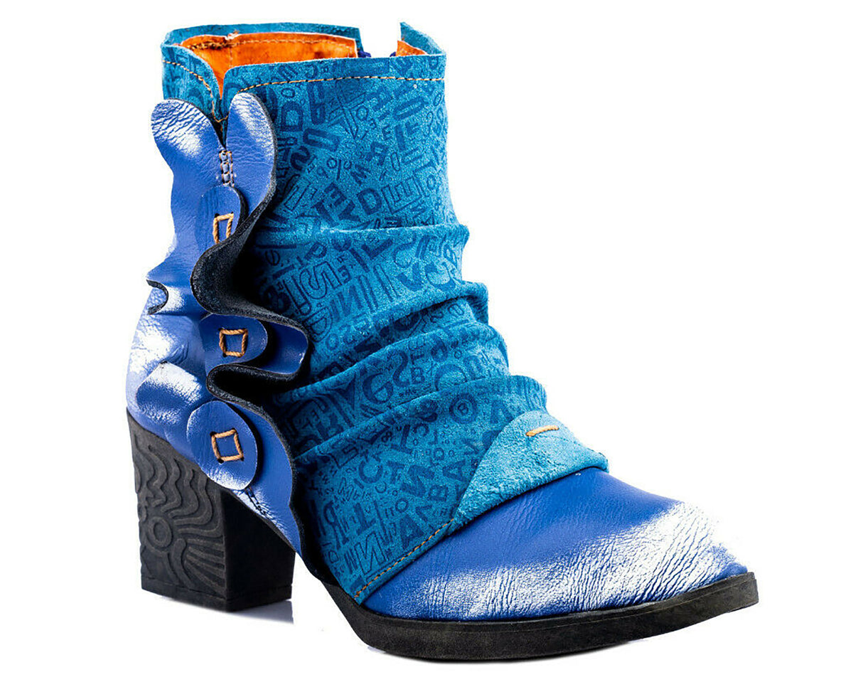 Damen Stiefeletten | TMA 1107 | Frühjahr | Sommer | Herbst | Echtleder | blau | Größen 36 - 42
