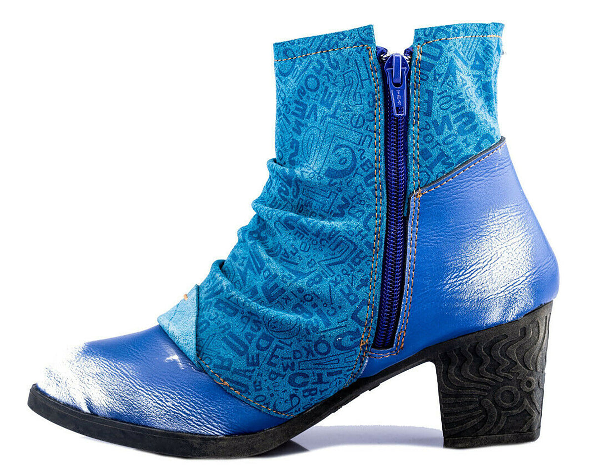 Damen Stiefeletten | TMA 1107 | Frühjahr | Sommer | Herbst | Echtleder | blau | Größen 36 - 42