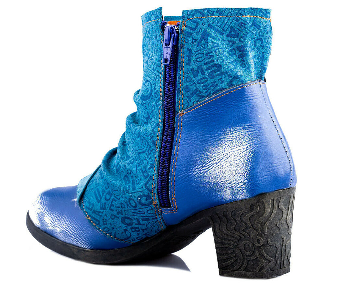 Damen Stiefeletten | TMA 1107 | Frühjahr | Sommer | Herbst | Echtleder | blau | Größen 36 - 42