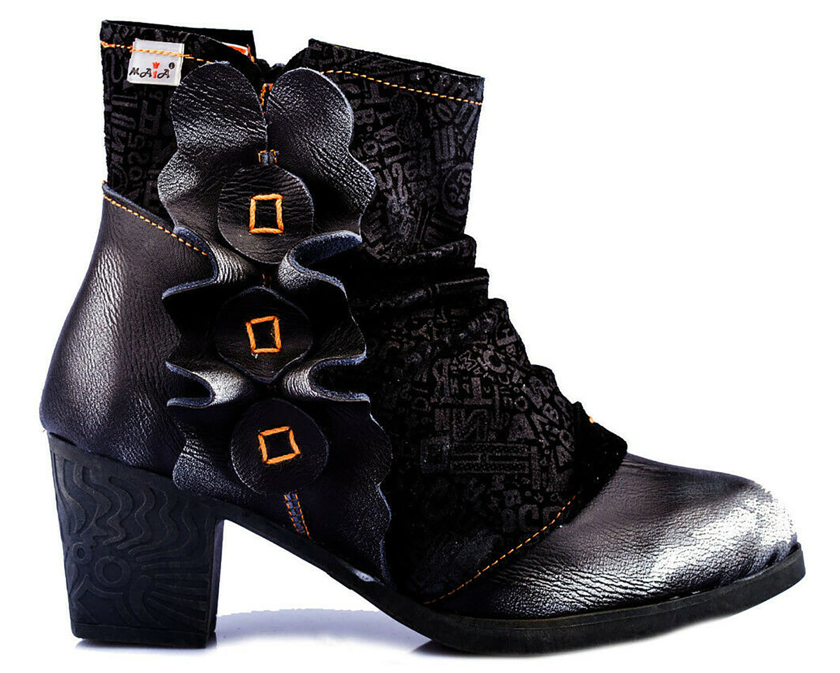 Damen Stiefeletten | TMA 1107 | Frühjahr | Sommer | Herbst | Echtleder | schwarz | Größen 36 - 42
