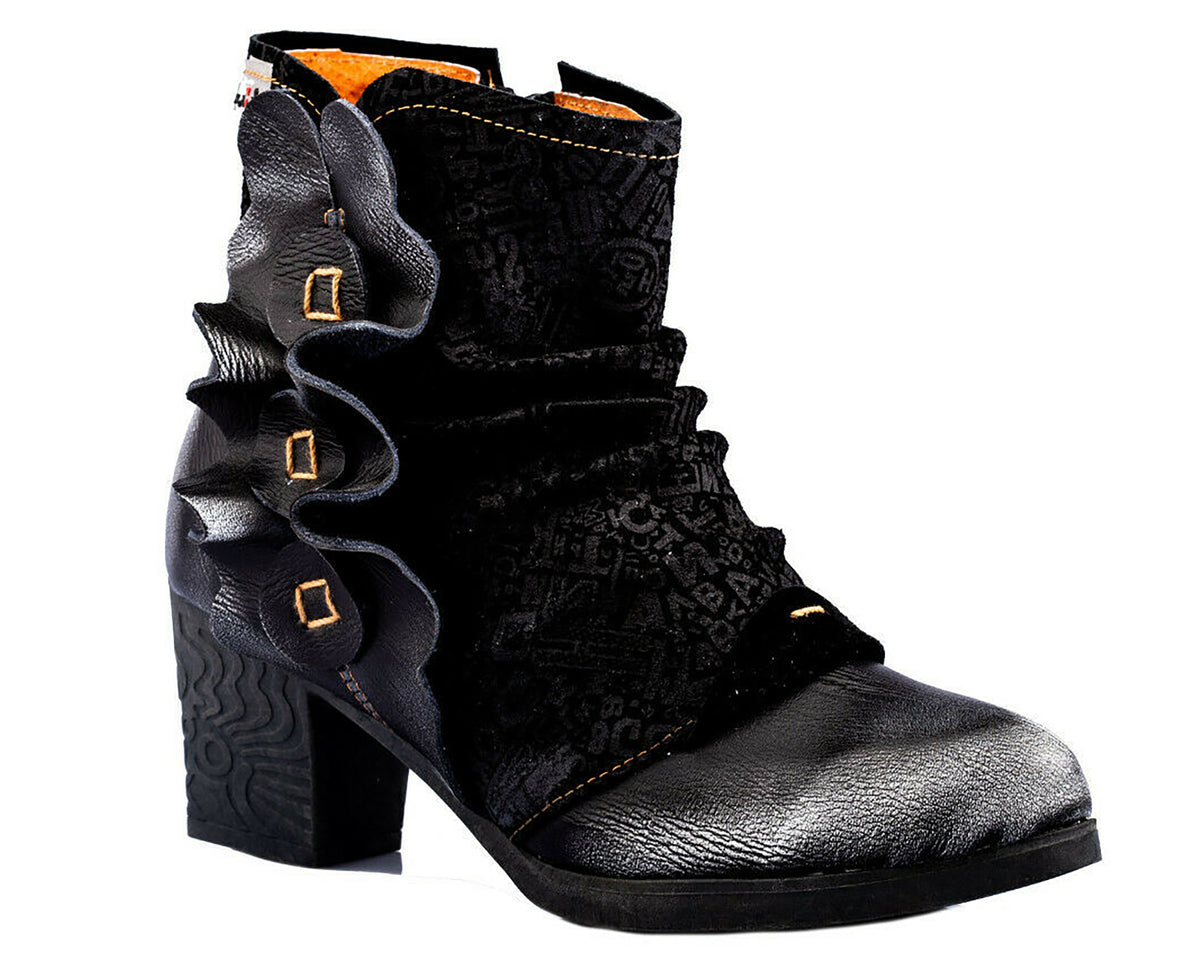 Damen Stiefeletten | TMA 1107 | Frühjahr | Sommer | Herbst | Echtleder | schwarz | Größen 36 - 42