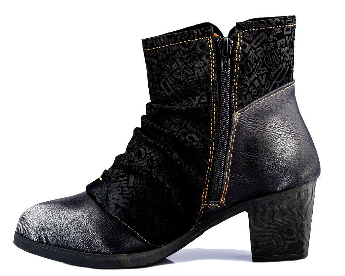 Damen Stiefeletten | TMA 1107 | Frühjahr | Sommer | Herbst | Echtleder | schwarz | Größen 36 - 42