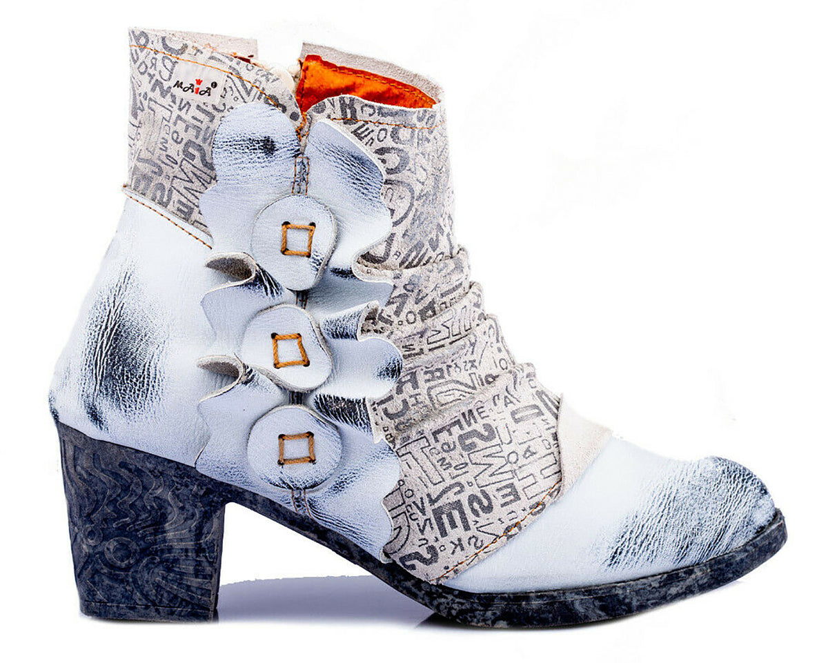 Damen Stiefeletten | TMA 1107 | Frühjahr | Sommer | Herbst | Echtleder | weiß | Größen 36 - 42
