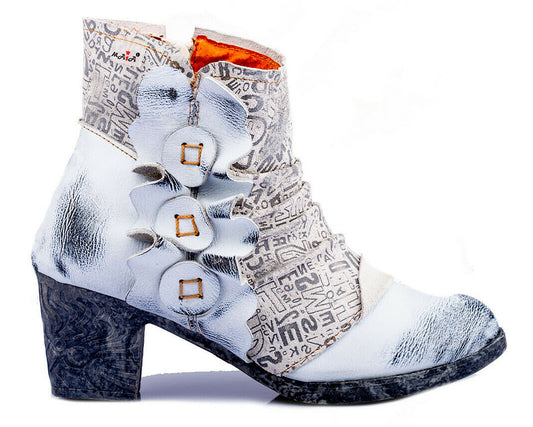 Damen Stiefeletten | TMA 1107 | Frühjahr | Sommer | Herbst | Echtleder | weiß | Größen 36 - 42