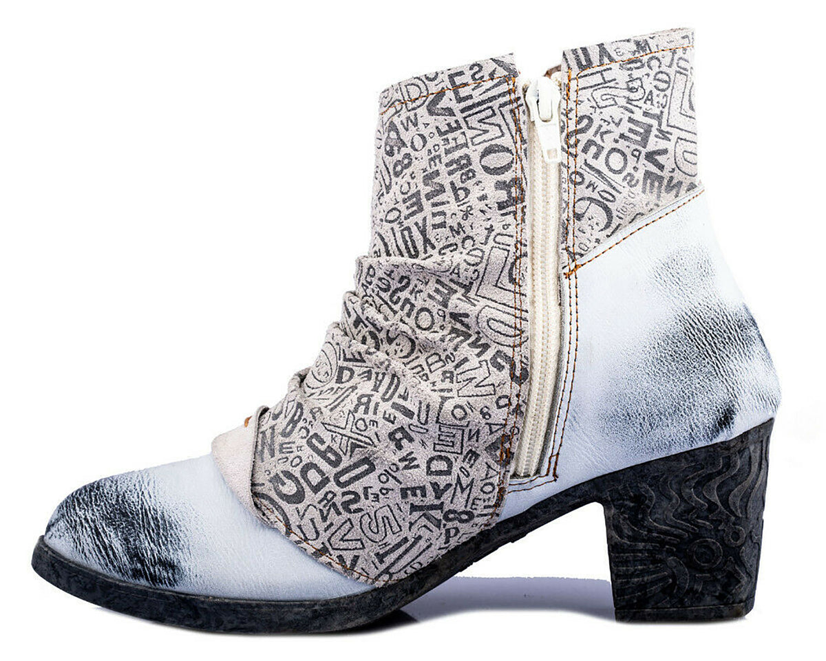 Damen Stiefeletten | TMA 1107 | Frühjahr | Sommer | Herbst | Echtleder | weiß | Größen 36 - 42