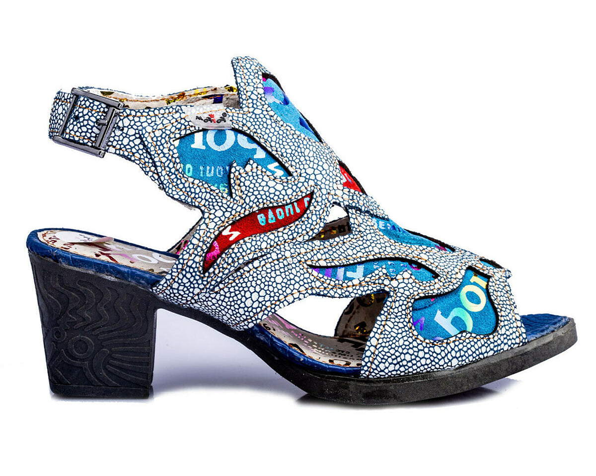 Damen Sandalen | TMA 1109 | elegante Sandaletten | Pumps | Echtleder | blau | Größen 36 - 42