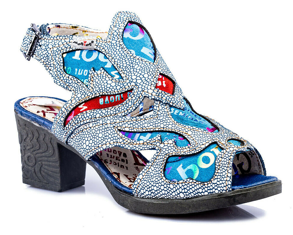 Damen Sandalen | TMA 1109 | elegante Sandaletten | Pumps | Echtleder | blau | Größen 36 - 42