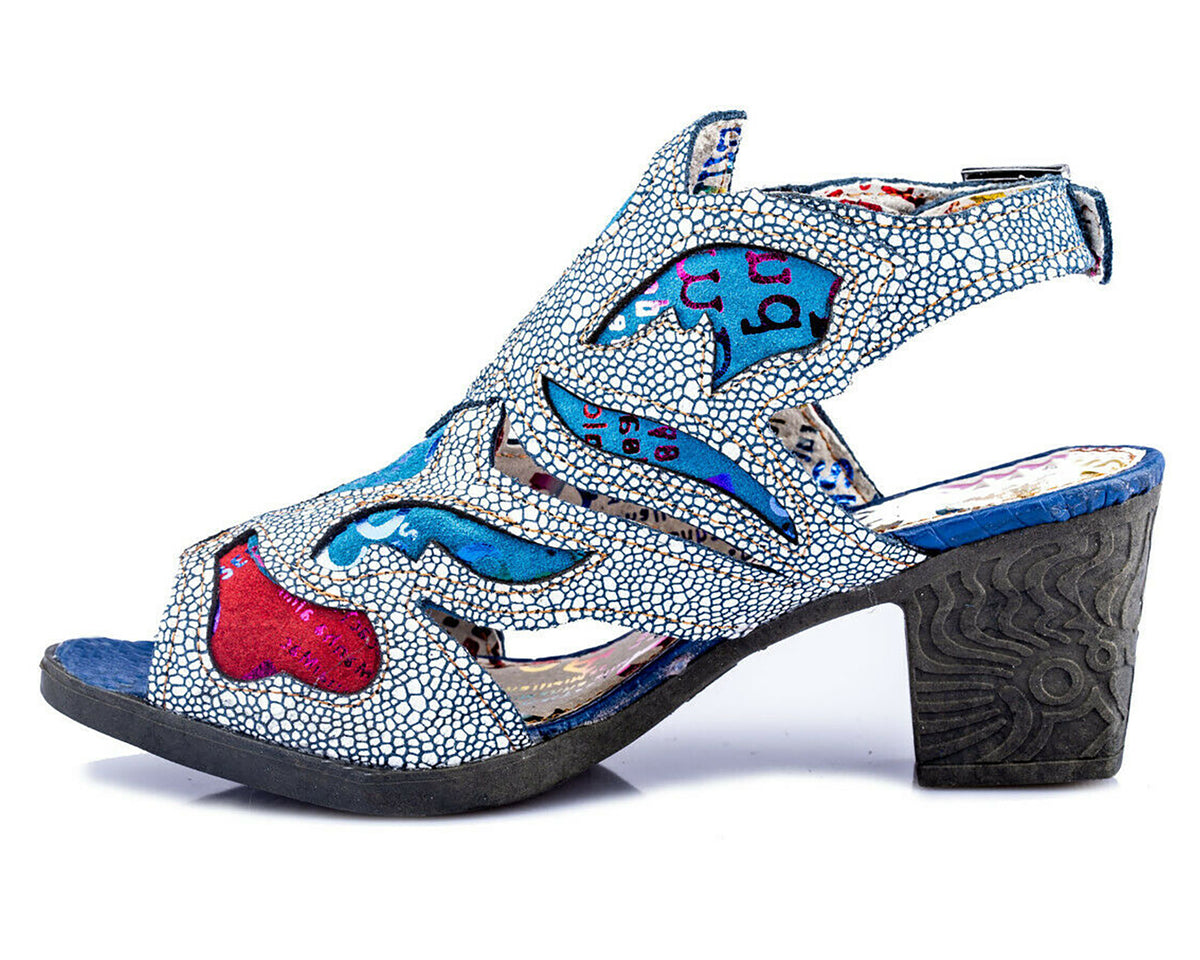 Damen Sandalen | TMA 1109 | elegante Sandaletten | Pumps | Echtleder | blau | Größen 36 - 42