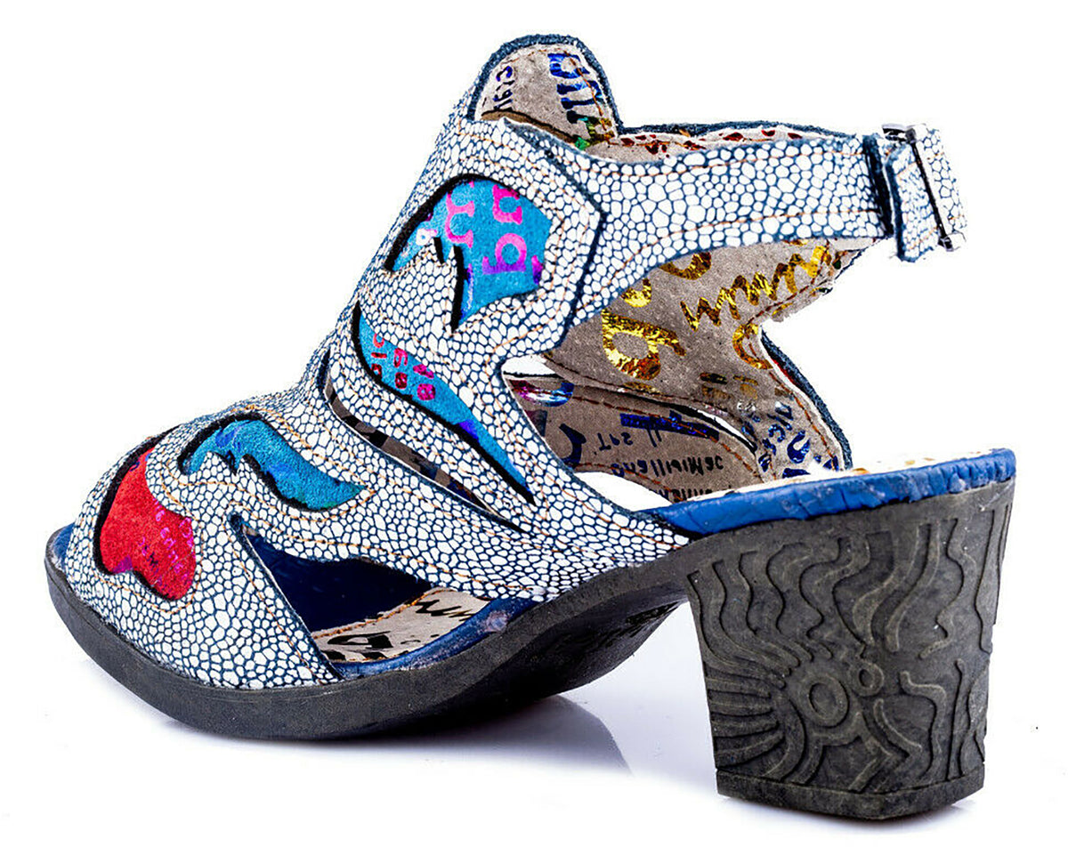 Damen Sandalen | TMA 1109 | elegante Sandaletten | Pumps | Echtleder | blau | Größen 36 - 42