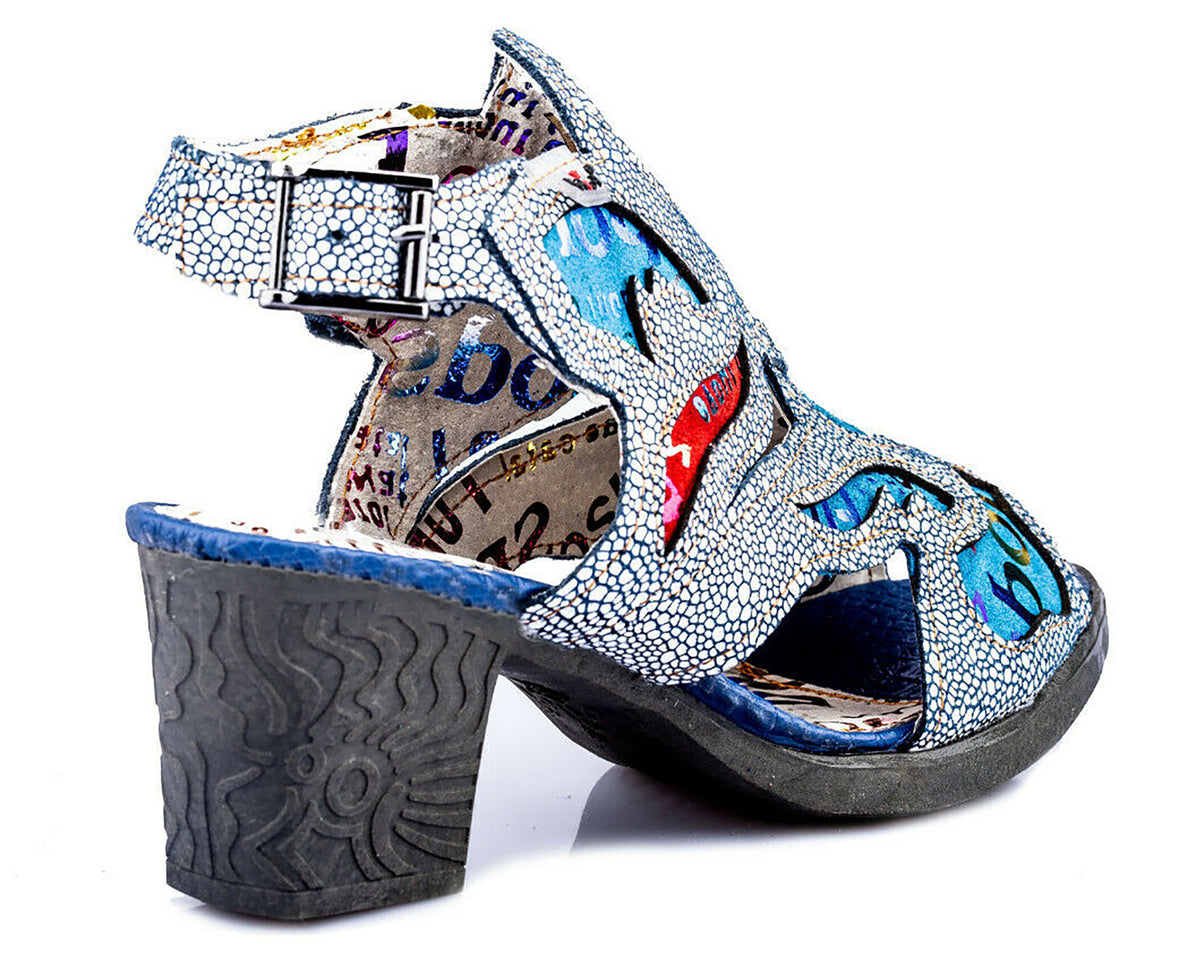 Damen Sandalen | TMA 1109 | elegante Sandaletten | Pumps | Echtleder | blau | Größen 36 - 42