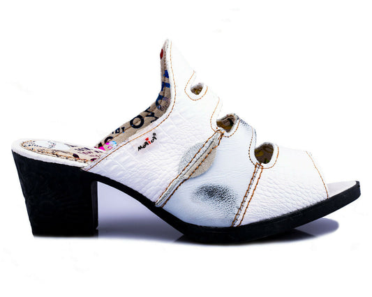Damen Sandalen | TMA 1171 | elegante Sandaletten | Pumps | Echtleder | weiß | Größen 36 - 42