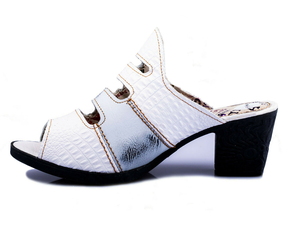Damen Sandalen | TMA 1171 | elegante Sandaletten | Pumps | Echtleder | weiß | Größen 36 - 42