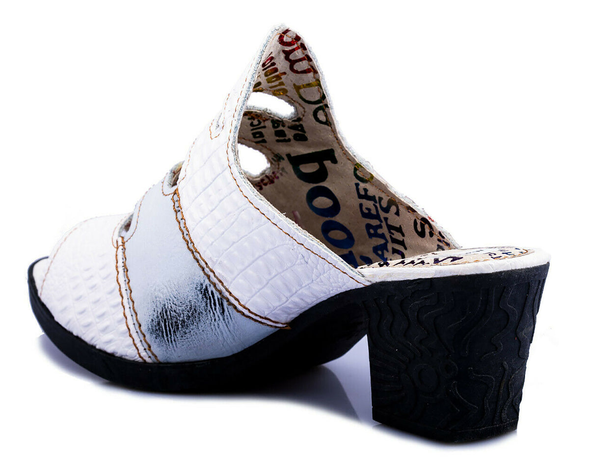 Damen Sandalen | TMA 1171 | elegante Sandaletten | Pumps | Echtleder | weiß | Größen 36 - 42