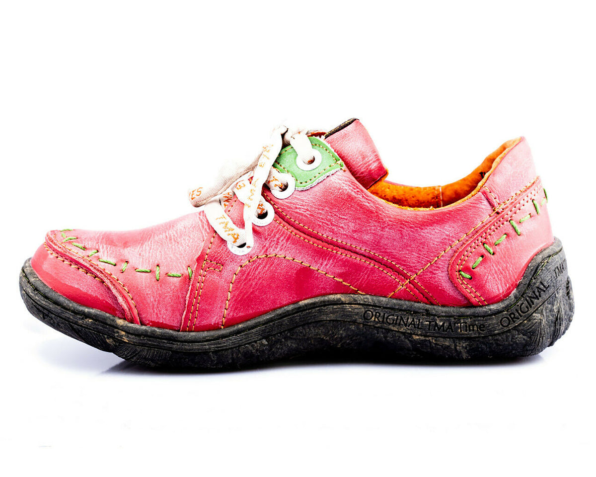 Damen Halbschuh | TMA 1646 | Sneaker | Damen Sneakers | Echtleder | rot | Größen 36 - 42