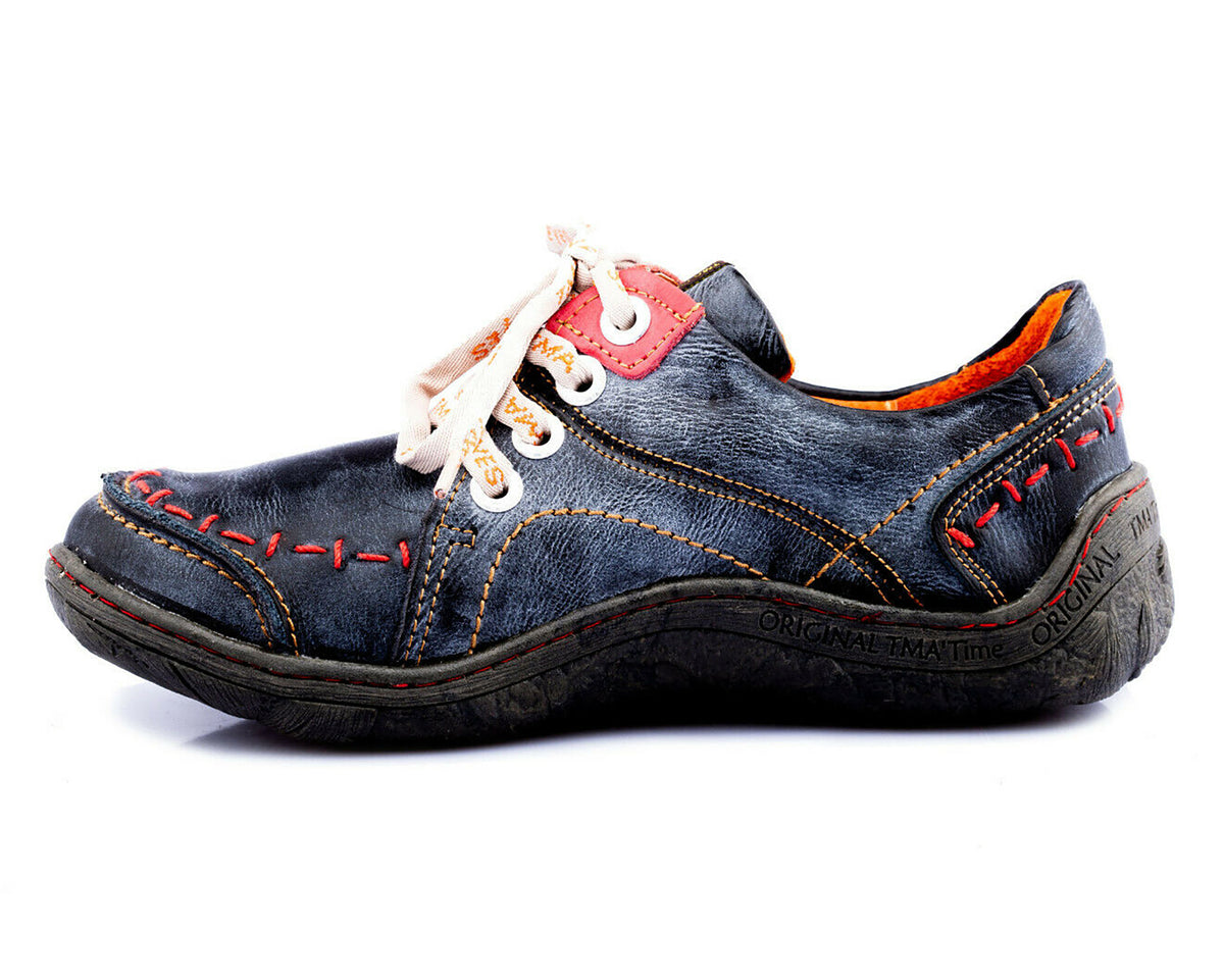 Damen Halbschuh | TMA 1646 | Sneaker | Damen Sneakers | Echtleder | schwarz | Größen 36 - 42