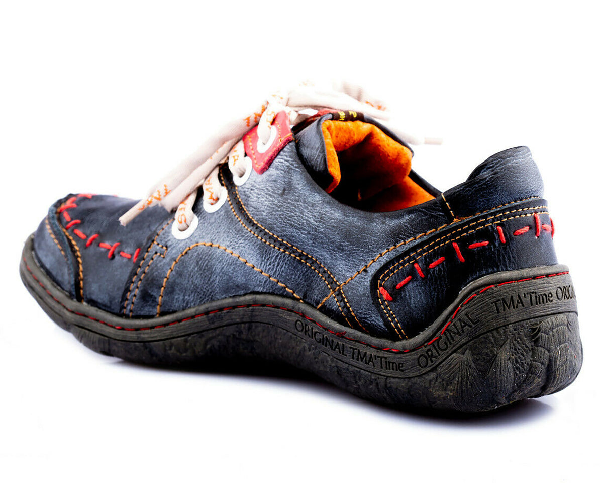 Damen Halbschuh | TMA 1646 | Sneaker | Damen Sneakers | Echtleder | schwarz | Größen 36 - 42