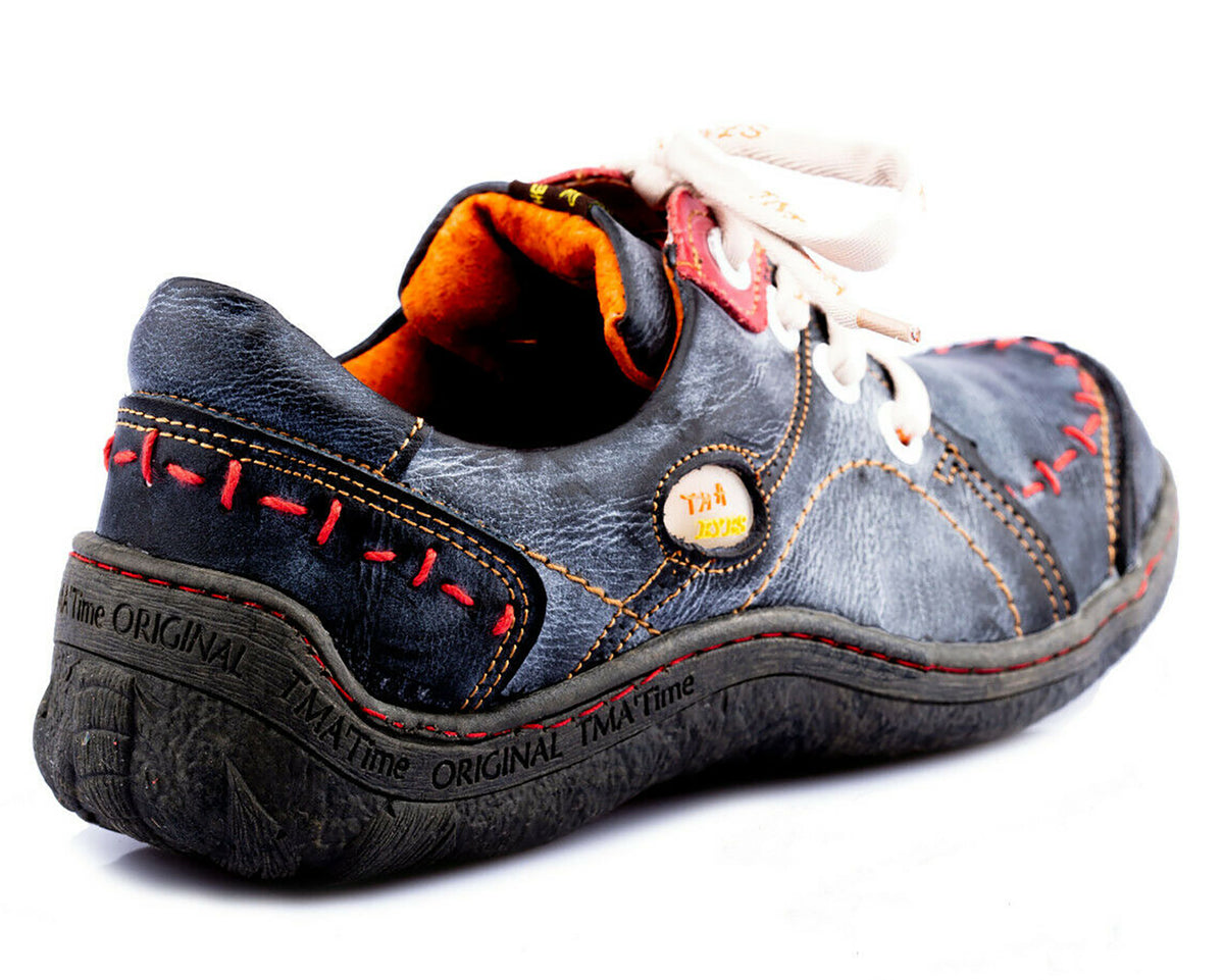 Damen Halbschuh | TMA 1646 | Sneaker | Damen Sneakers | Echtleder | schwarz | Größen 36 - 42