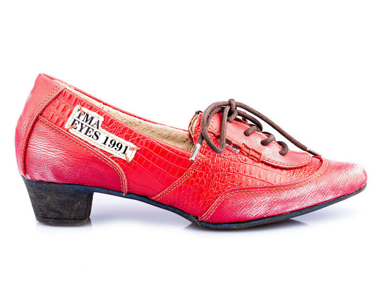 Pumps | TMA 1811 | Damen Halbschuhe mit Absatz | Echtleder Schuhe | rot | Größen 36 - 42