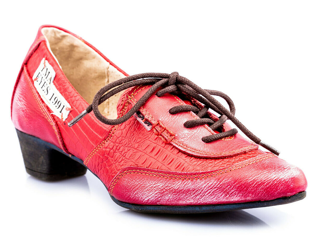 Pumps | TMA 1811 | Damen Halbschuhe mit Absatz | Echtleder Schuhe | rot | Größen 36 - 42