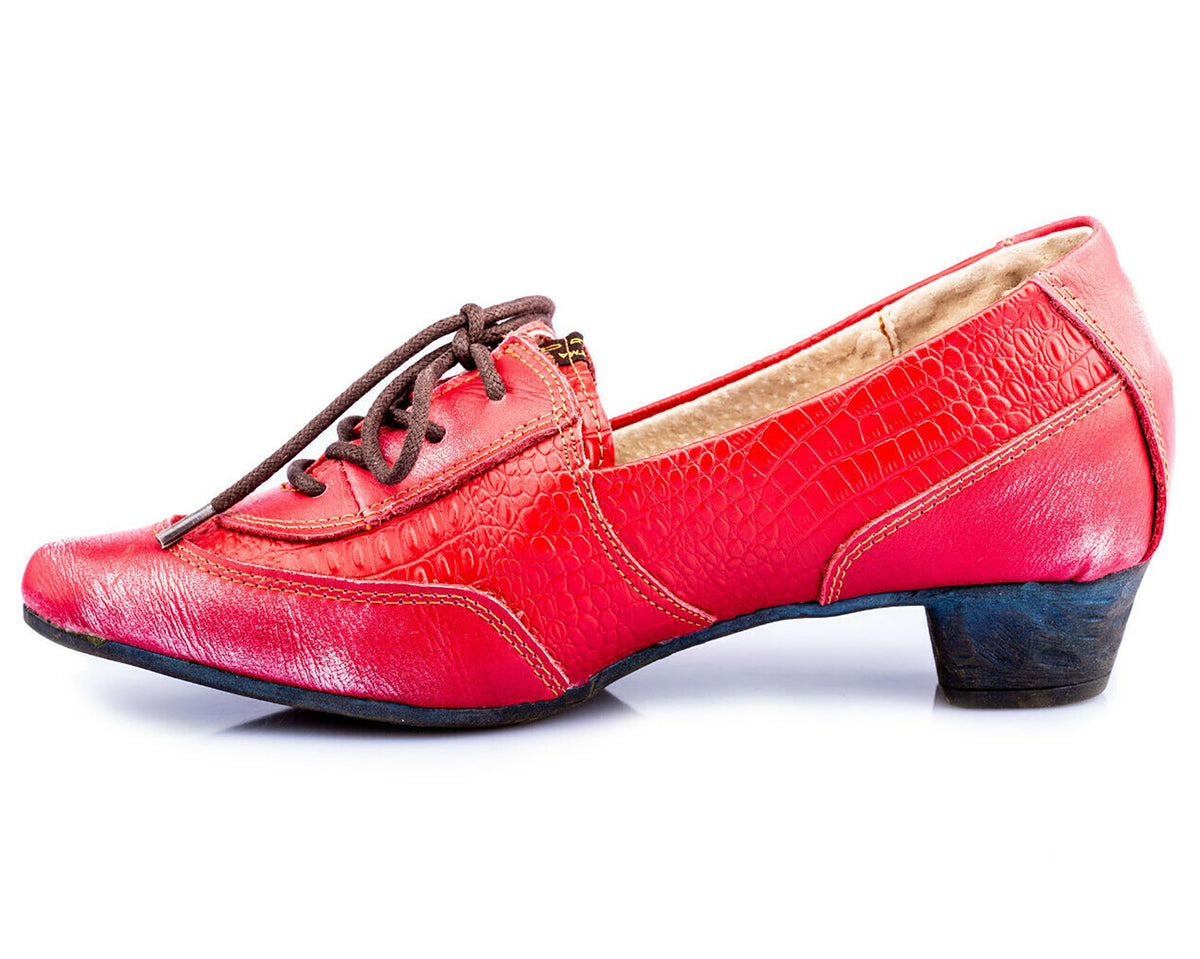 Pumps | TMA 1811 | Damen Halbschuhe mit Absatz | Echtleder Schuhe | rot | Größen 36 - 42