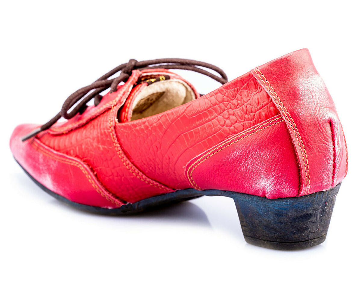 Pumps | TMA 1811 | Damen Halbschuhe mit Absatz | Echtleder Schuhe | rot | Größen 36 - 42