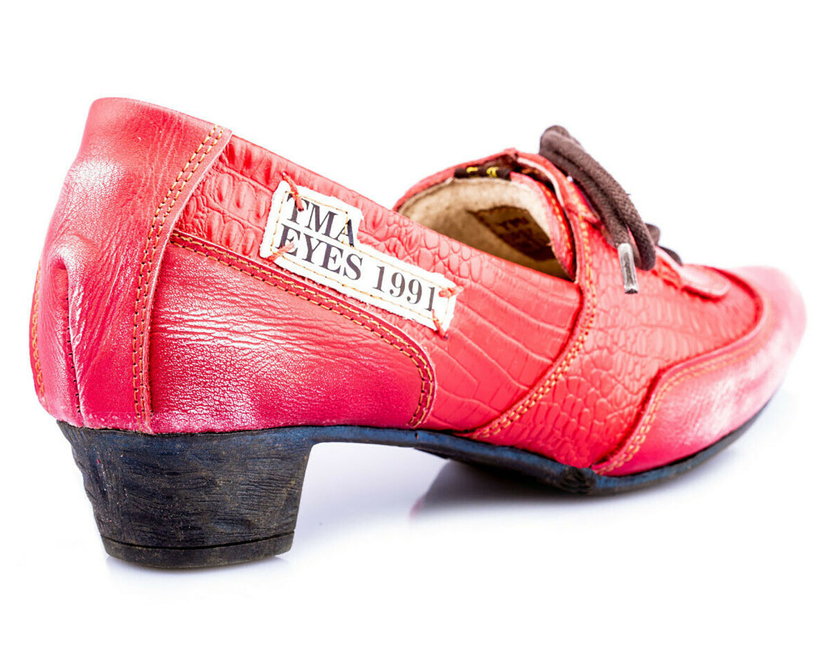 Pumps | TMA 1811 | Damen Halbschuhe mit Absatz | Echtleder Schuhe | rot | Größen 36 - 42