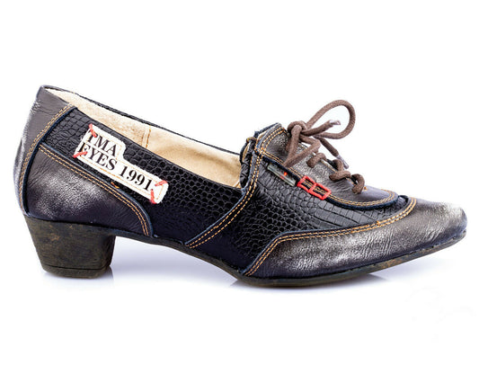 Pumps | TMA 1811 | Damen Halbschuhe mit Absatz | Echtleder Schuhe | schwarz | Größen 36 - 42