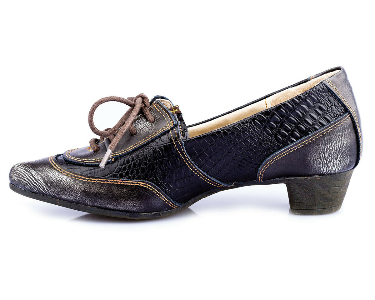 Pumps | TMA 1811 | Damen Halbschuhe mit Absatz | Echtleder Schuhe | schwarz | Größen 36 - 42