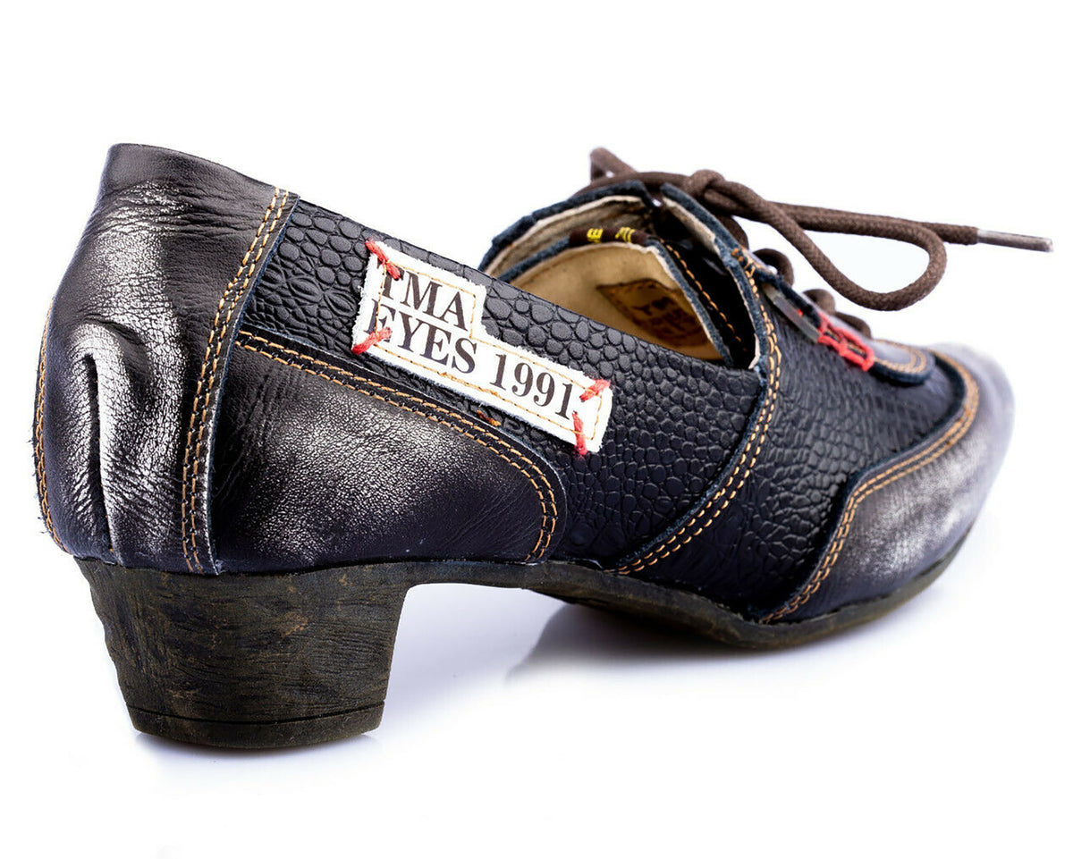 Pumps | TMA 1811 | Damen Halbschuhe mit Absatz | Echtleder Schuhe | schwarz | Größen 36 - 42