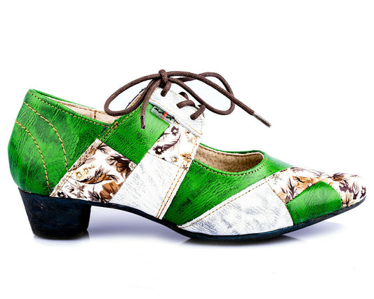 Pumps | TMA 1844 | Damen Halbschuhe mit Absatz | Echtleder Schuhe | grün | Größen 36 - 42