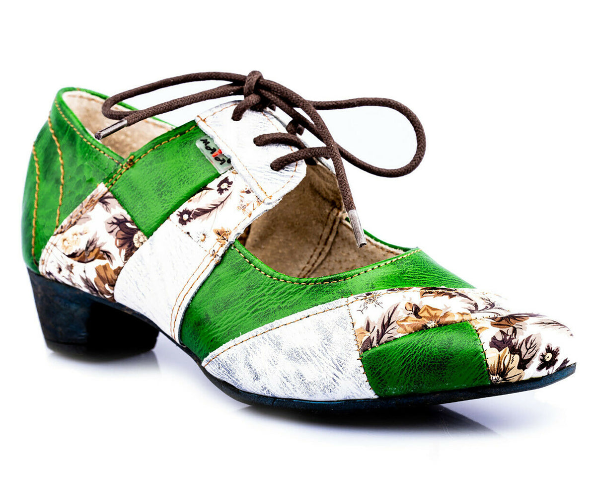 Pumps | TMA 1844 | Damen Halbschuhe mit Absatz | Echtleder Schuhe | grün | Größen 36 - 42