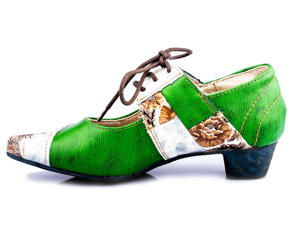 Pumps | TMA 1844 | Damen Halbschuhe mit Absatz | Echtleder Schuhe | grün | Größen 36 - 42