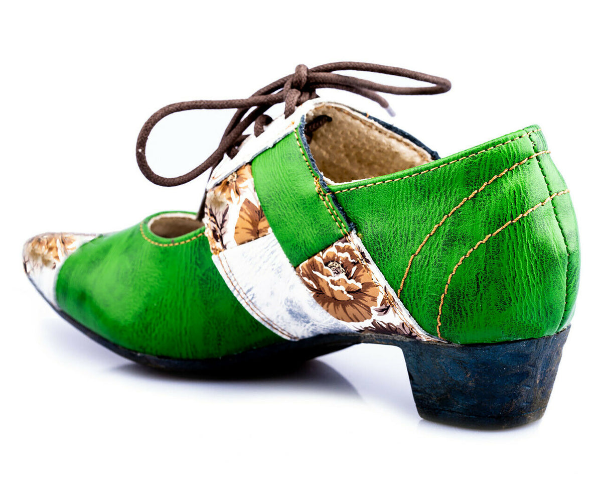 Pumps | TMA 1844 | Damen Halbschuhe mit Absatz | Echtleder Schuhe | grün | Größen 36 - 42