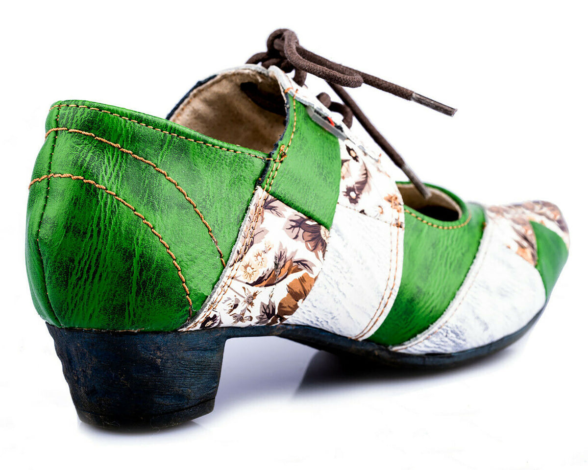 Pumps | TMA 1844 | Damen Halbschuhe mit Absatz | Echtleder Schuhe | grün | Größen 36 - 42