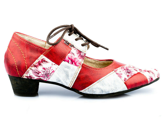 Pumps | TMA 1844 | Damen Halbschuhe mit Absatz | Echtleder Schuhe | rot | Größen 36 - 42