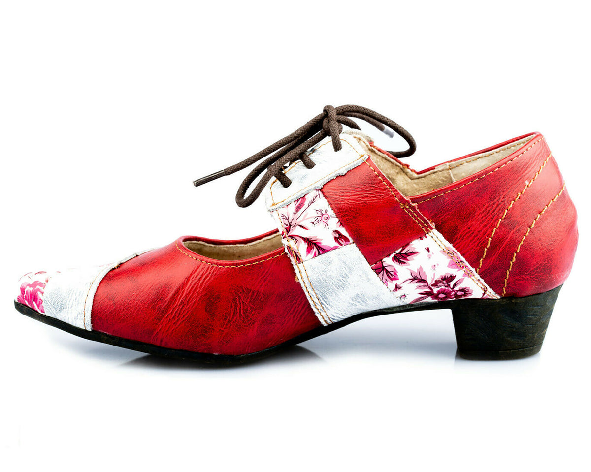 Pumps | TMA 1844 | Damen Halbschuhe mit Absatz | Echtleder Schuhe | rot | Größen 36 - 42