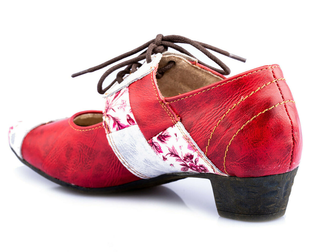 Pumps | TMA 1844 | Damen Halbschuhe mit Absatz | Echtleder Schuhe | rot | Größen 36 - 42