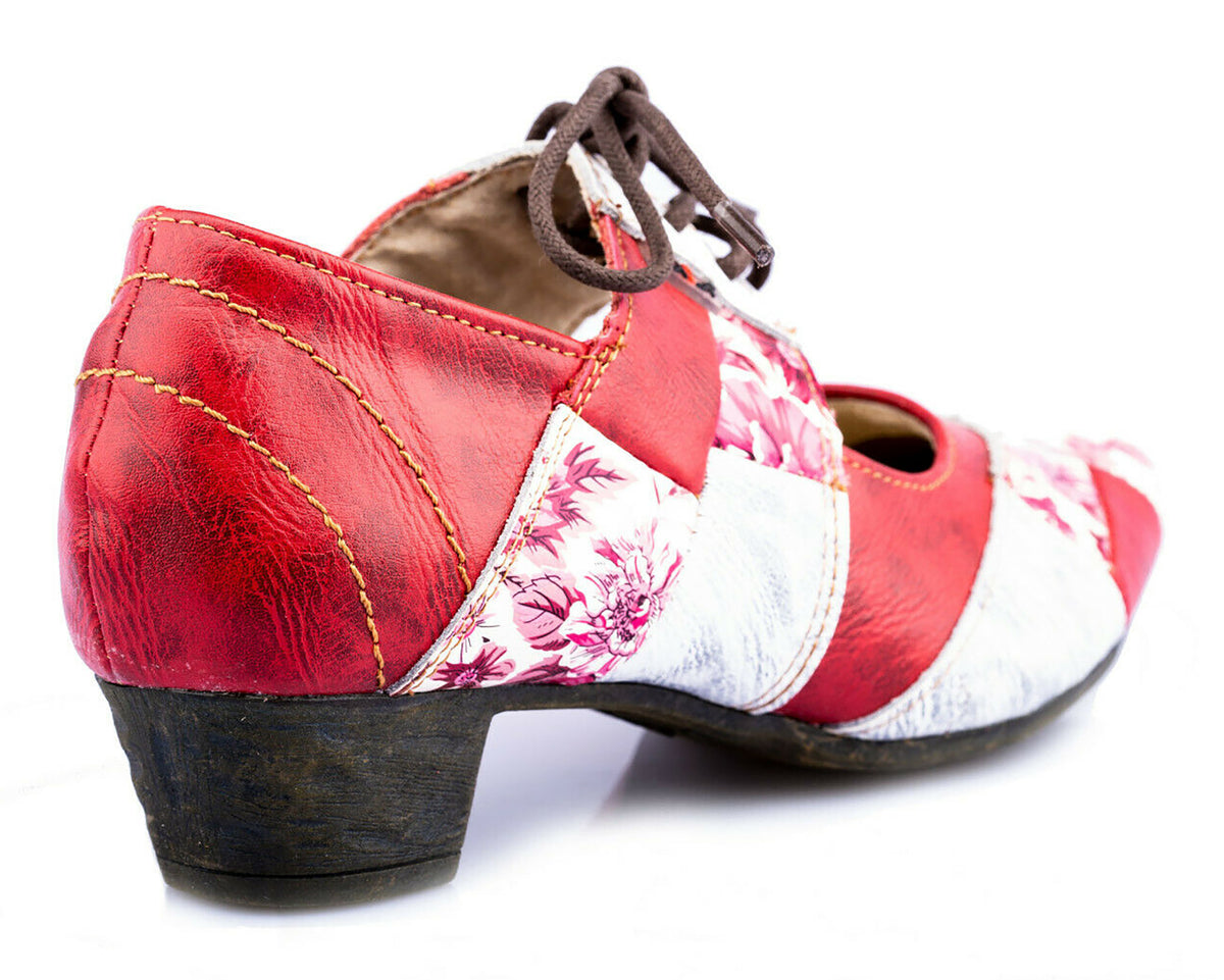 Pumps | TMA 1844 | Damen Halbschuhe mit Absatz | Echtleder Schuhe | rot | Größen 36 - 42