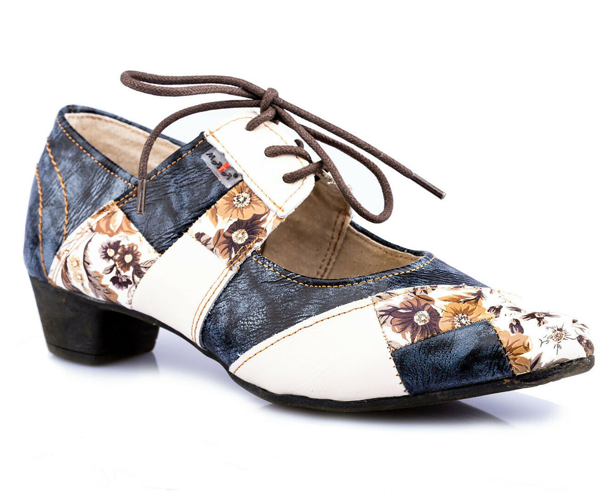 Pumps | TMA 1844 | Damen Halbschuhe mit Absatz | Echtleder Schuhe | schwarz | Größen 36 - 42