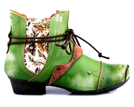 Damen Stiefeletten | TMA 1858 | Frühjahr | Sommer | Herbst | Echtleder | grün | Größen 36 - 42