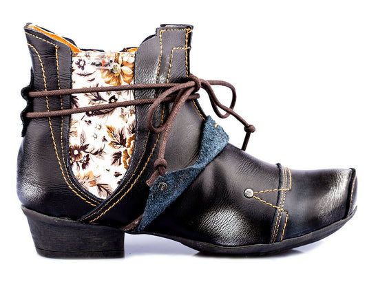 Damen Stiefeletten | TMA 1858 | Frühjahr | Sommer | Herbst | Echtleder | schwarz | Größen 36 - 42