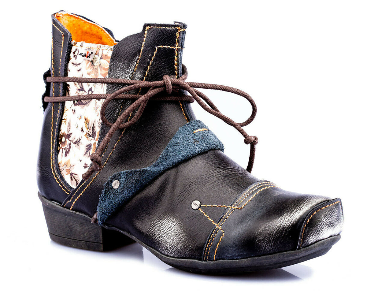 Damen Stiefeletten | TMA 1858 | Frühjahr | Sommer | Herbst | Echtleder | schwarz | Größen 36 - 42
